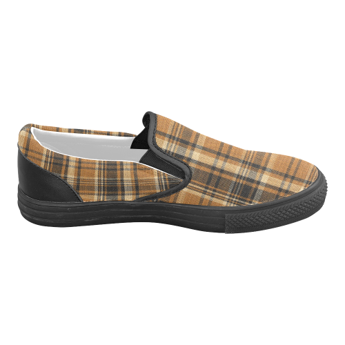 TARTAN DESIGN Men's Slip-on Canvas Shoes (Model 019)