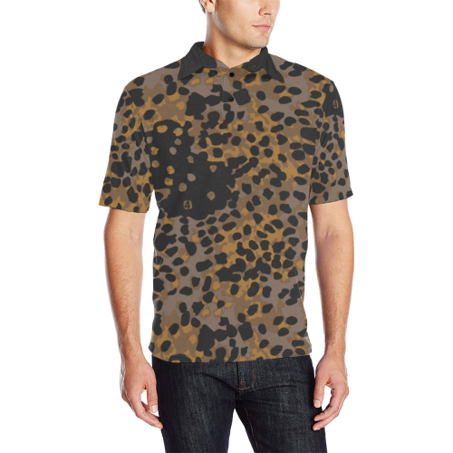 Platanenmuster fall camouflage Men's All Over Print Polo Shirt (Model T55)