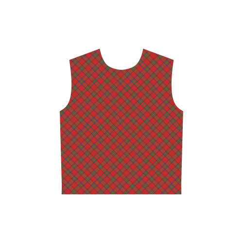 Red Tartan Plaid Pattern All Over Print Sleeveless Hoodie for Women (Model H15)