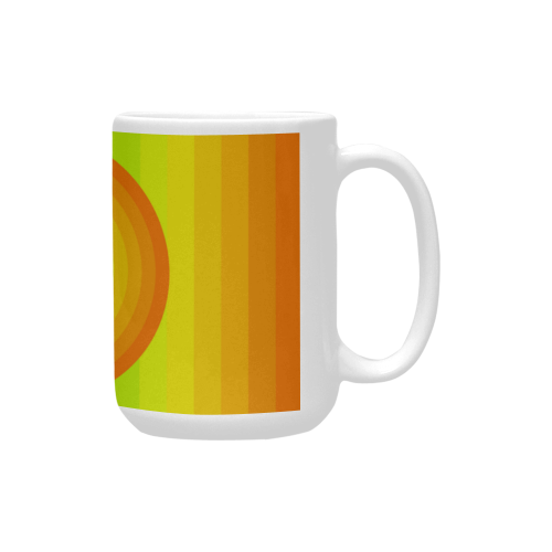 Golden orange multicolored multiple squares Custom Ceramic Mug (15OZ)
