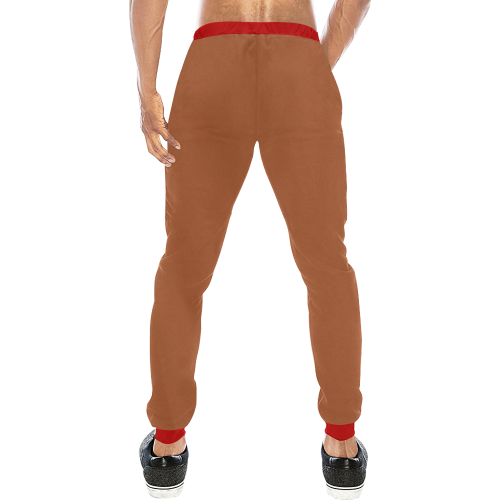 RB02 Brown And Red Pants Men's All Over Print Sweatpants/Large Size (Model L11)