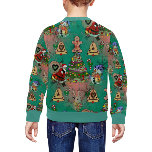 Christmas  Popart by Nico Bielow All Over Print Crewneck Sweatshirt for Kids (Model H29)