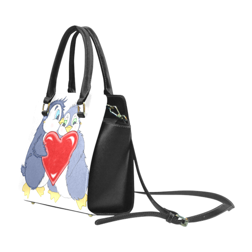 Penguin Love White Classic Shoulder Handbag (Model 1653)