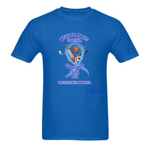 Prostate Cancer Awareness Blue Men's T-Shirt in USA Size (Two Sides Printing)