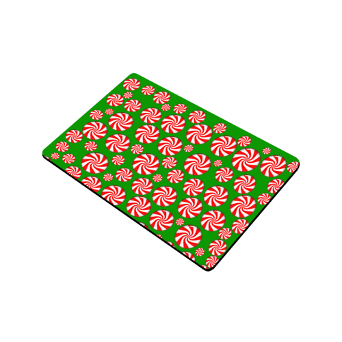 Christmas Peppermint Candy Green Doormat 24"x16"