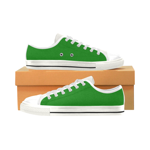 color green Low Top Canvas Shoes for Kid (Model 018)