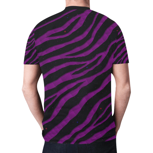 Ripped SpaceTime Stripes - Purple New All Over Print T-shirt for Men/Large Size (Model T45)