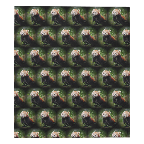 cute animal drops - red panda by JamColors Quilt 70"x80"