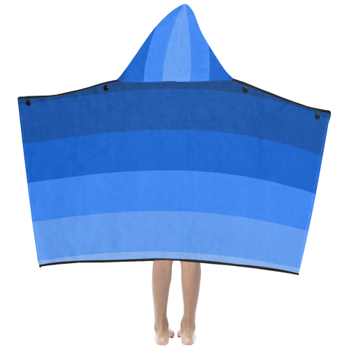 Blue stripes Kids' Hooded Bath Towels