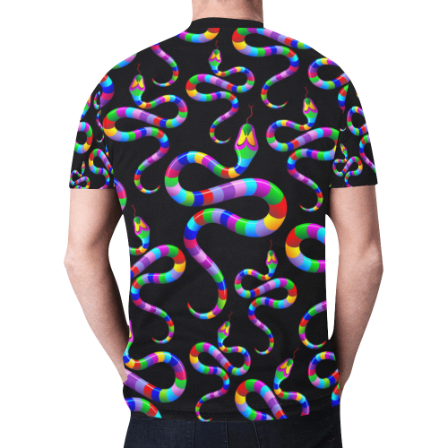 Snake Psychedelic Rainbow Colors New All Over Print T-shirt for Men (Model T45)