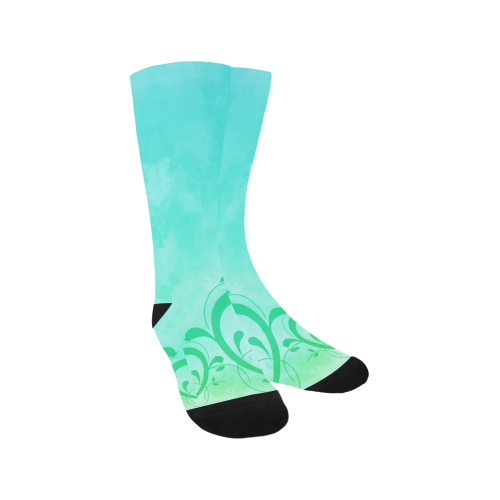 Green Flowery Life Men's Custom Socks