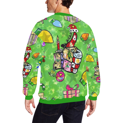 Like Christmas by Nico Bielow Men's Oversized Fleece Crew Sweatshirt (Model H18)