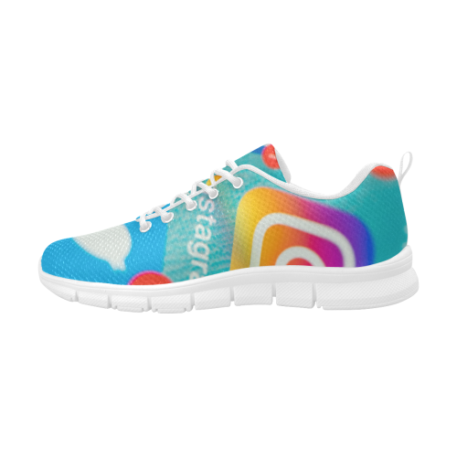social media Men's Breathable Running Shoes (Model 055)