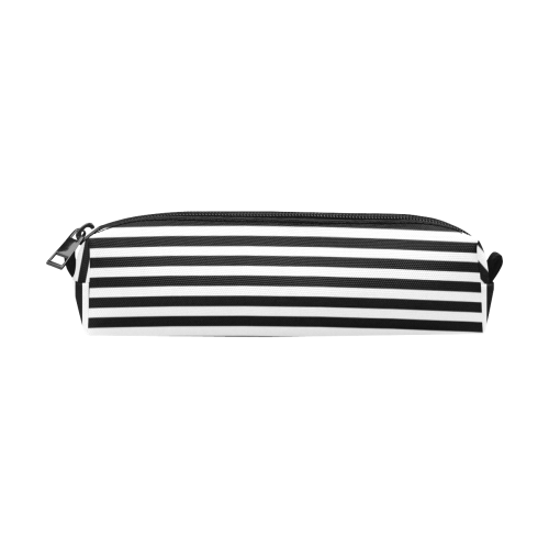 Black and White Stripes Pencil Pouch/Small (Model 1681)