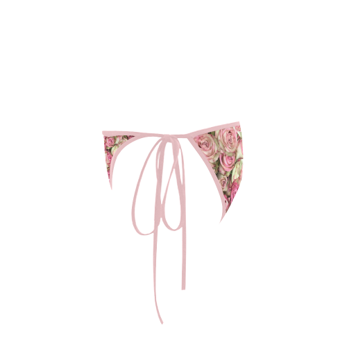 Your Pink Roses Custom Bikini Swimsuit Bottom