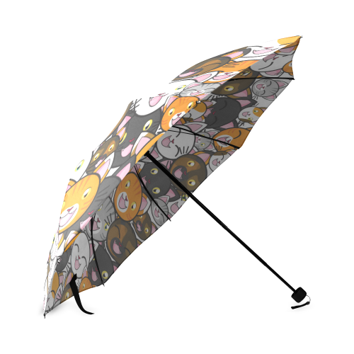Funny Cats All Over Foldable Umbrella (Model U01)