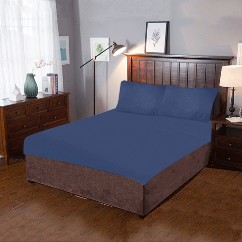 color Delft blue 3-Piece Bedding Set