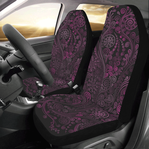 3D psychedelic ornaments, magenta Car Seat Covers (Set of 2)