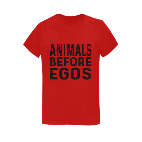 Black animals before egos Women's T-Shirt in USA Size (Two Sides Printing)