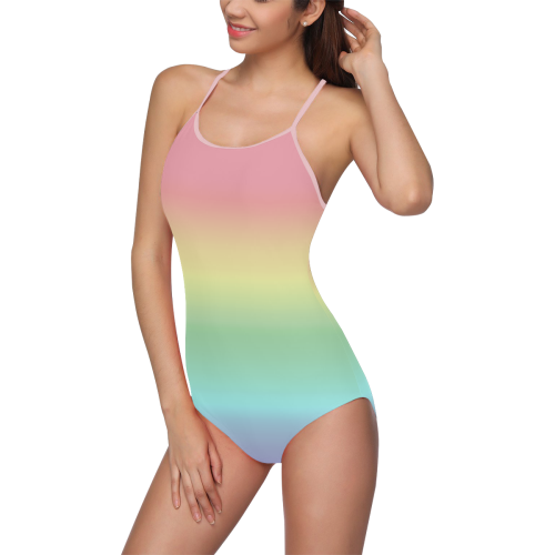 Pastel Rainbow Strap Swimsuit ( Model S05)