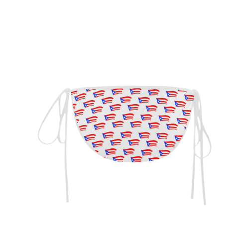 Puerto Rican Flags White Custom Bikini Swimsuit Bottom