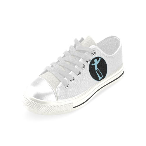 Baby DW wht Blue love Low Top Canvas Shoes for Kid (Model 018)