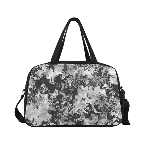 Black Swirls Grey - Fitness Handbag (Model 1671)