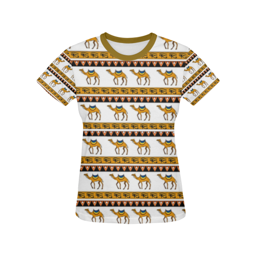 Camel All Over Print T-shirt for Women/Large Size (USA Size) (Model T40)