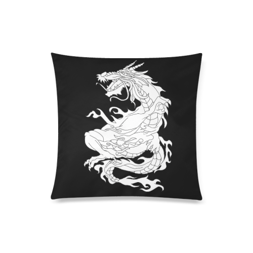 Color Me Chinese Dragon Black Custom Zippered Pillow Case 20"x20"(Twin Sides)
