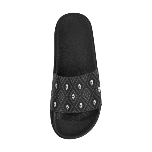Funny little Skull pattern, B&W by JamColors Women's Slide Sandals (Model 057)