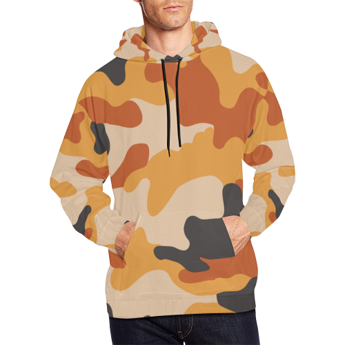 Camouflage browns All Over Print Hoodie for Men (USA Size) (Model H13)
