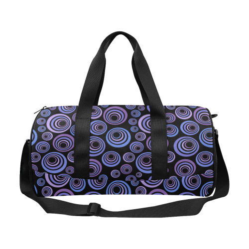 Retro Psychedelic Ultraviolet Blue Pattern Duffle Bag (Model 1679)