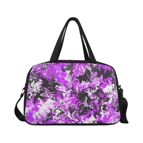 Black Swirls Purple - Fitness Handbag (Model 1671)