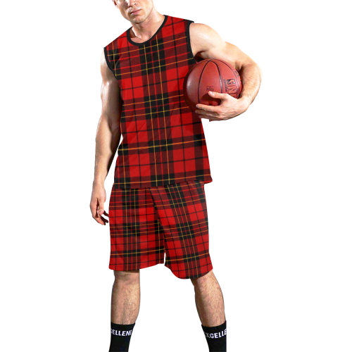 BRODIE RED MODERN TARTAN All Over Print Basketball Uniform