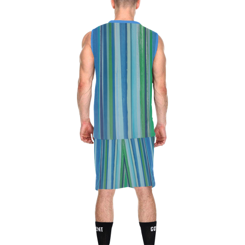 painted stripe All Over Print Basketball Uniform