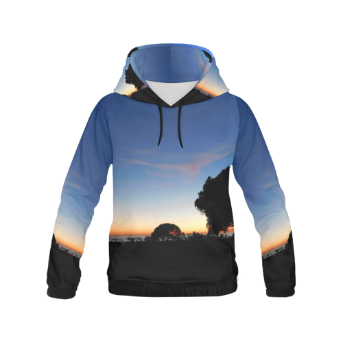 Sun&Moon Edge of Night Hoodie All Over Print Hoodie for Women (USA Size) (Model H13)