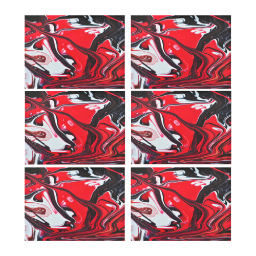 Fluid Red 2 Placemat 14’’ x 19’’ (Six Pieces)
