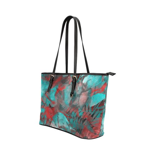 flowers flora #roses Leather Tote Bag/Large (Model 1651)