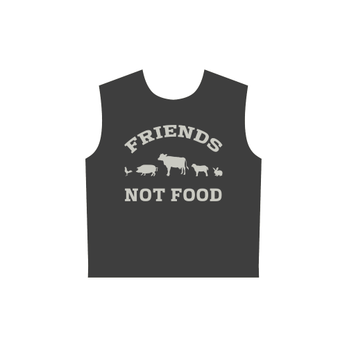 Friends Not Food (Go Vegan) All Over Print Sleeveless Hoodie for Women (Model H15)