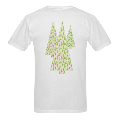 Christmas Trees Pattern Men's T-shirt in USA Size (Two Sides Printing) (Model T02)