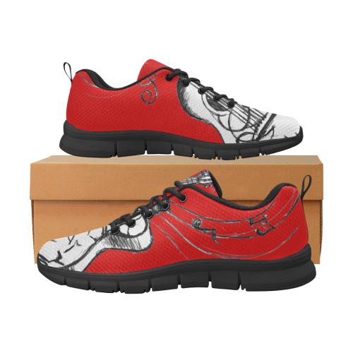 violao arte meu red Women's Breathable Running Shoes/Large (Model 055)