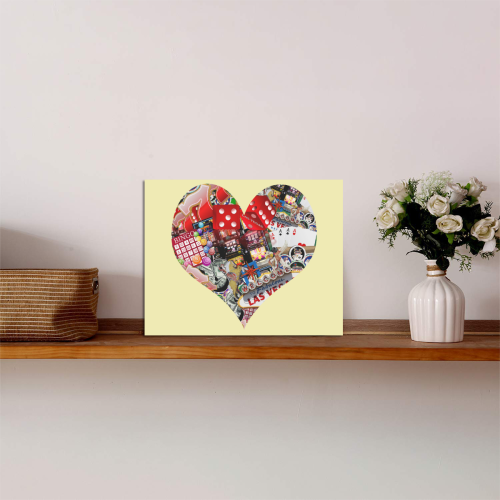 Heart Playing Card Shape - Las Vegas Icons Photo Panel for Tabletop Display 8"x6"