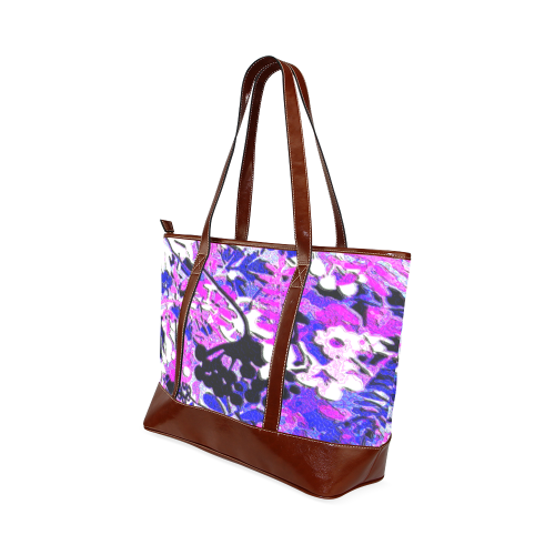 floral abstract in purple and blue Tote Handbag (Model 1642)
