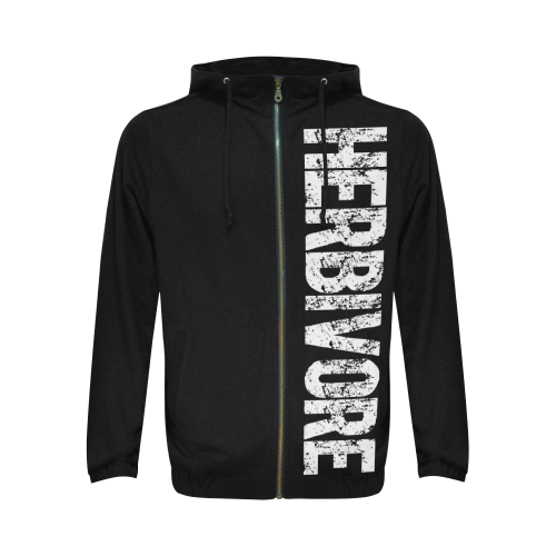 Herbivore (vegan) All Over Print Full Zip Hoodie for Men/Large Size (Model H14)