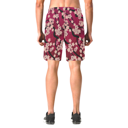 Sakura Breeze Tahiti Sunset Men's All Over Print Elastic Beach Shorts (Model L20)