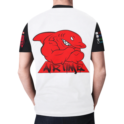 shark time t-shirt design New All Over Print T-shirt for Men/Large Size (Model T45)