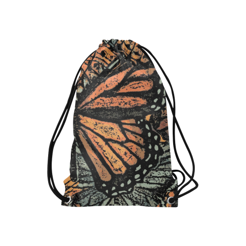 Monarch Collage Small Drawstring Bag Model 1604 (Twin Sides) 11"(W) * 17.7"(H)