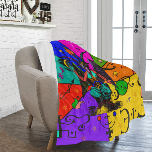 Awesome Baphomet Popart Ultra-Soft Micro Fleece Blanket 50"x60"