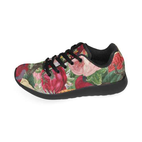 tropical bird floral Kid's Running Shoes (Model 020)