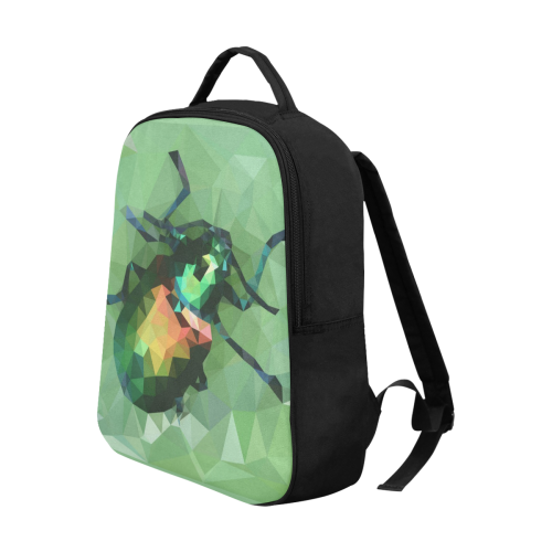 Pretty green bug, Low poly dogbane beetle Popular Fabric Backpack (Model 1683)